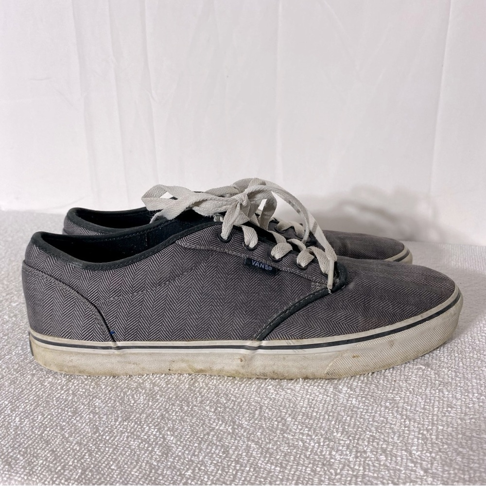 5/$35 Vans Grey Herringbone Round Toe Lace Up Low Top Sneakers 11